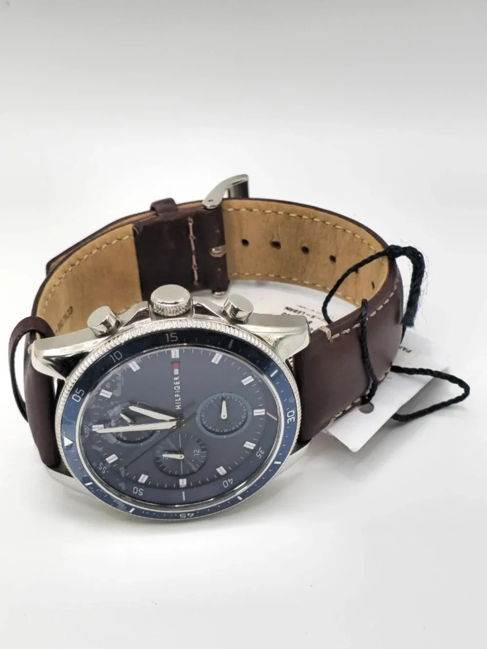 Tommy Hilfiger Damon TH433 Men's Blue Brown Leather Watch 46mm